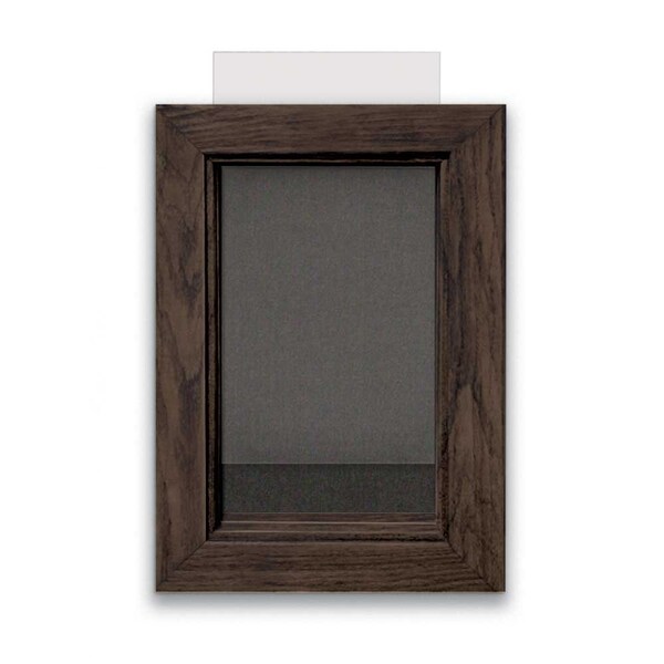 Indoor Enclosed Combo Board, 72"x36", Blk Frame/Blk Porc & Medium Grey